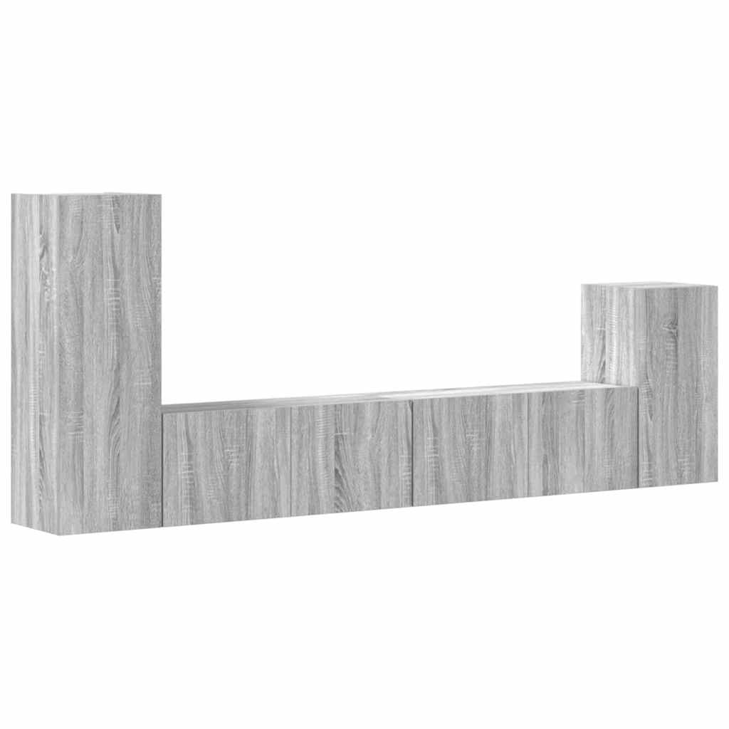 4-tlg. TV-Schrank-Set Weiß Holzwerkstoff