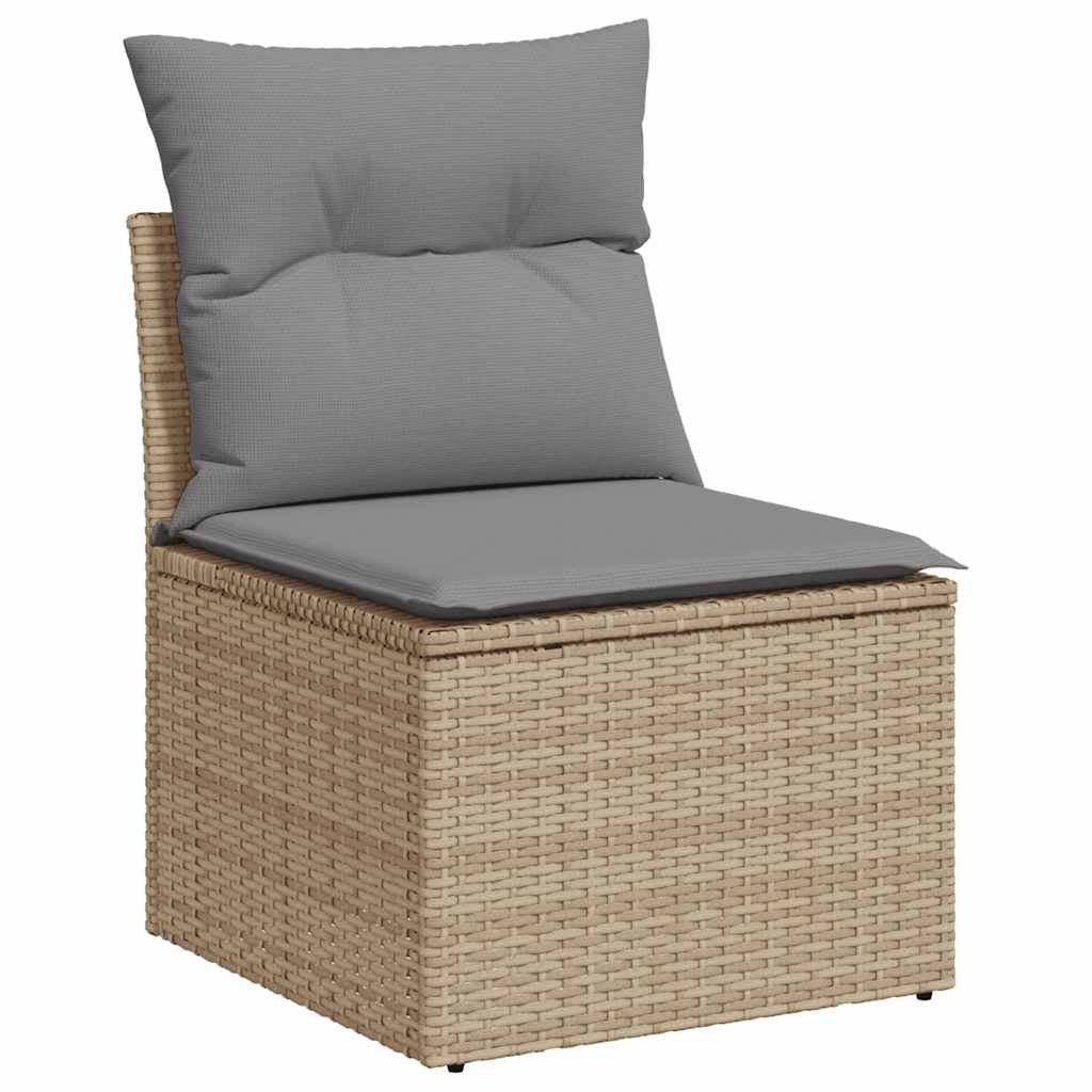 5-tlg. Garten-Sofagarnitur mit Kissen Schwarz Poly Rattan