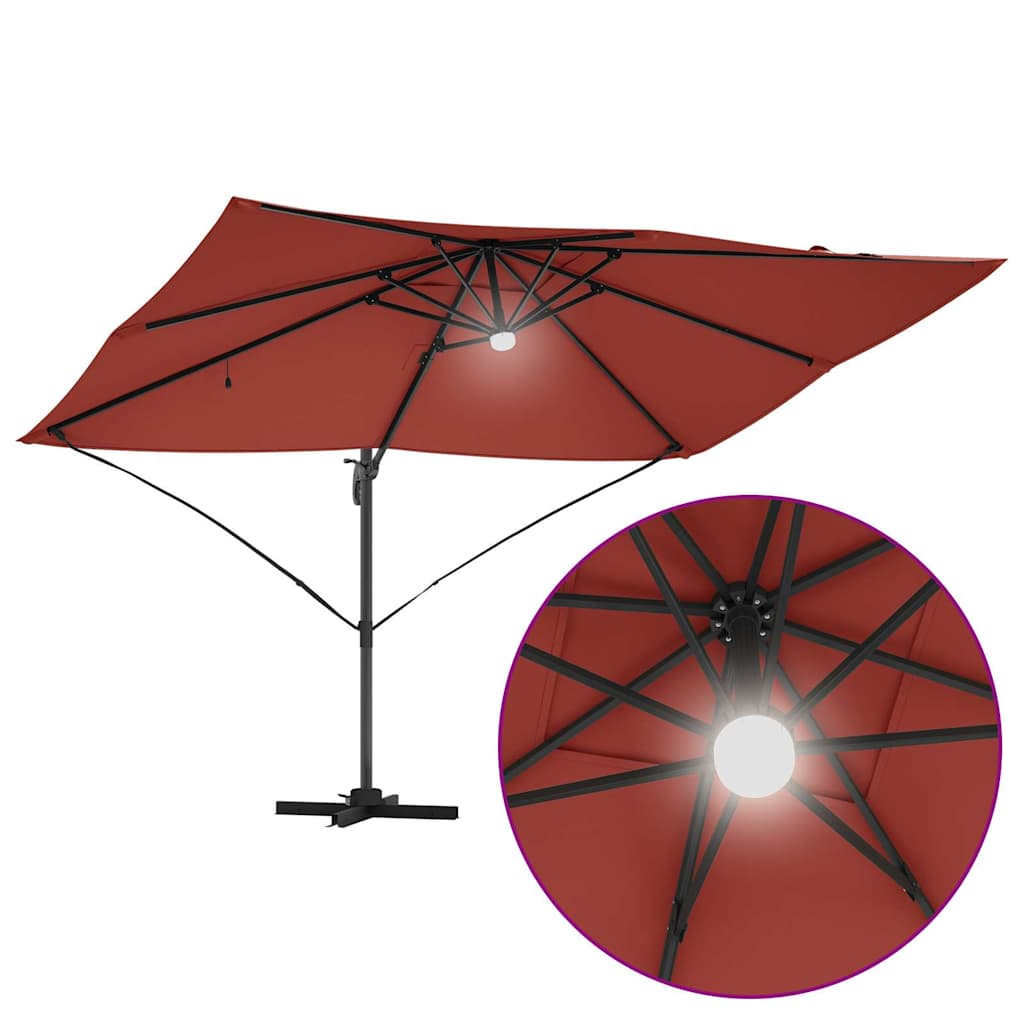 Sonnenschirm Sand 351 x 250 x 253 cm Polyester und Aluminium