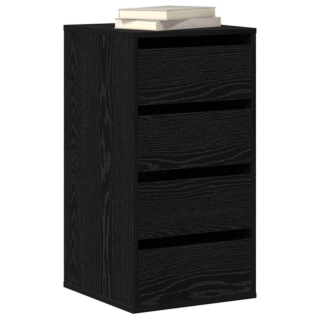 Schubladenschrank Schwarz Eichen-Optik 41 x 40 x 58 cm