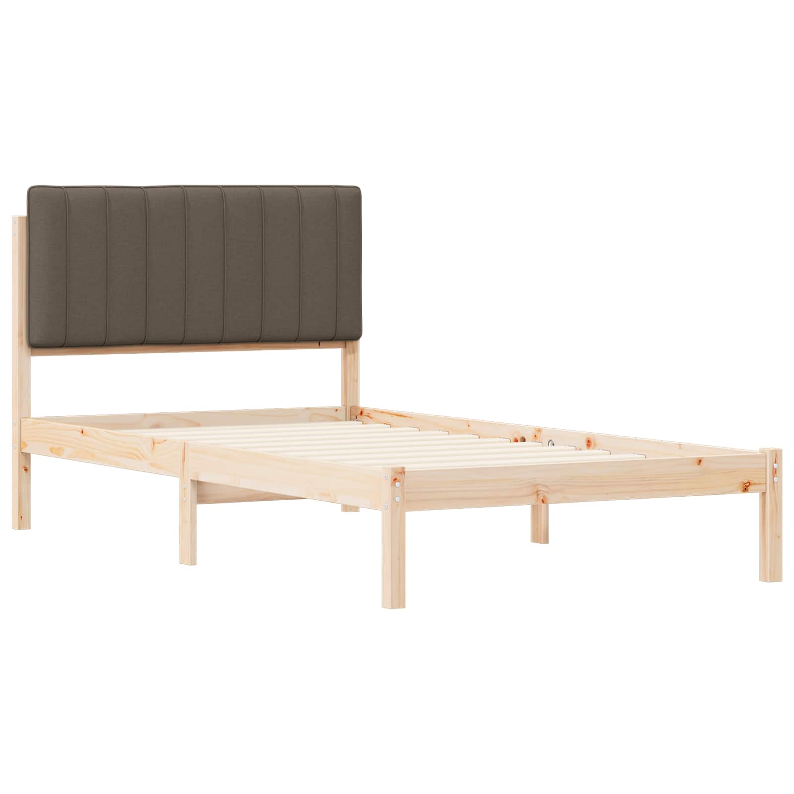 Bettgestell mit gepolstertem Kopfteil Hellgrau 200 x 200 cm