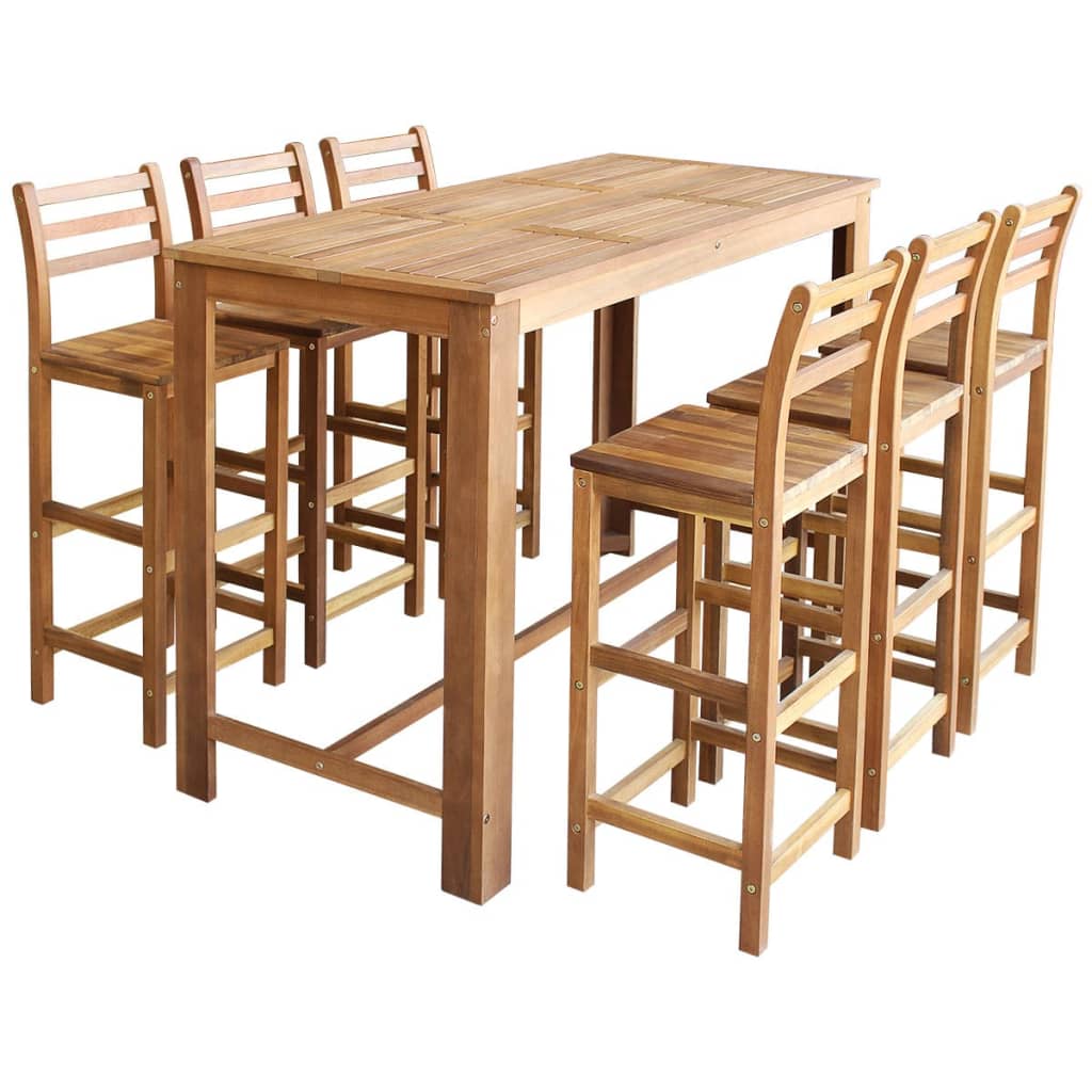 Bartisch und Stuhl-Set 5-tlg. Akazienholz Massiv