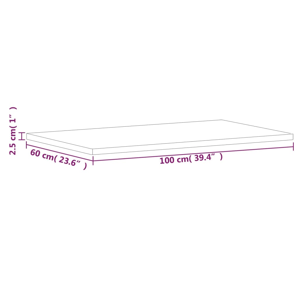 Waschtischplatte 80x40x1,5 cm Massivholz Buche