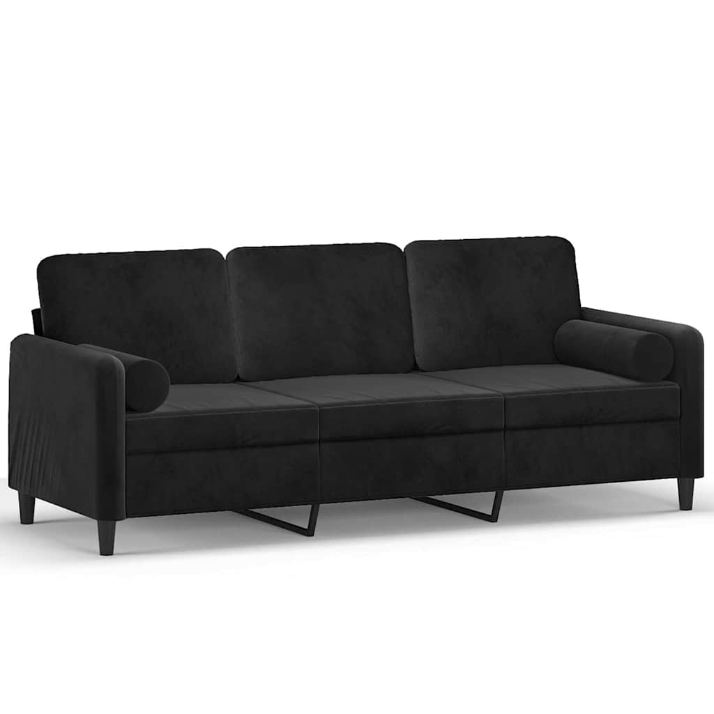 2-Sitzer-Sofa mit Zierkissen Dunkelgrün 120 cm Samt