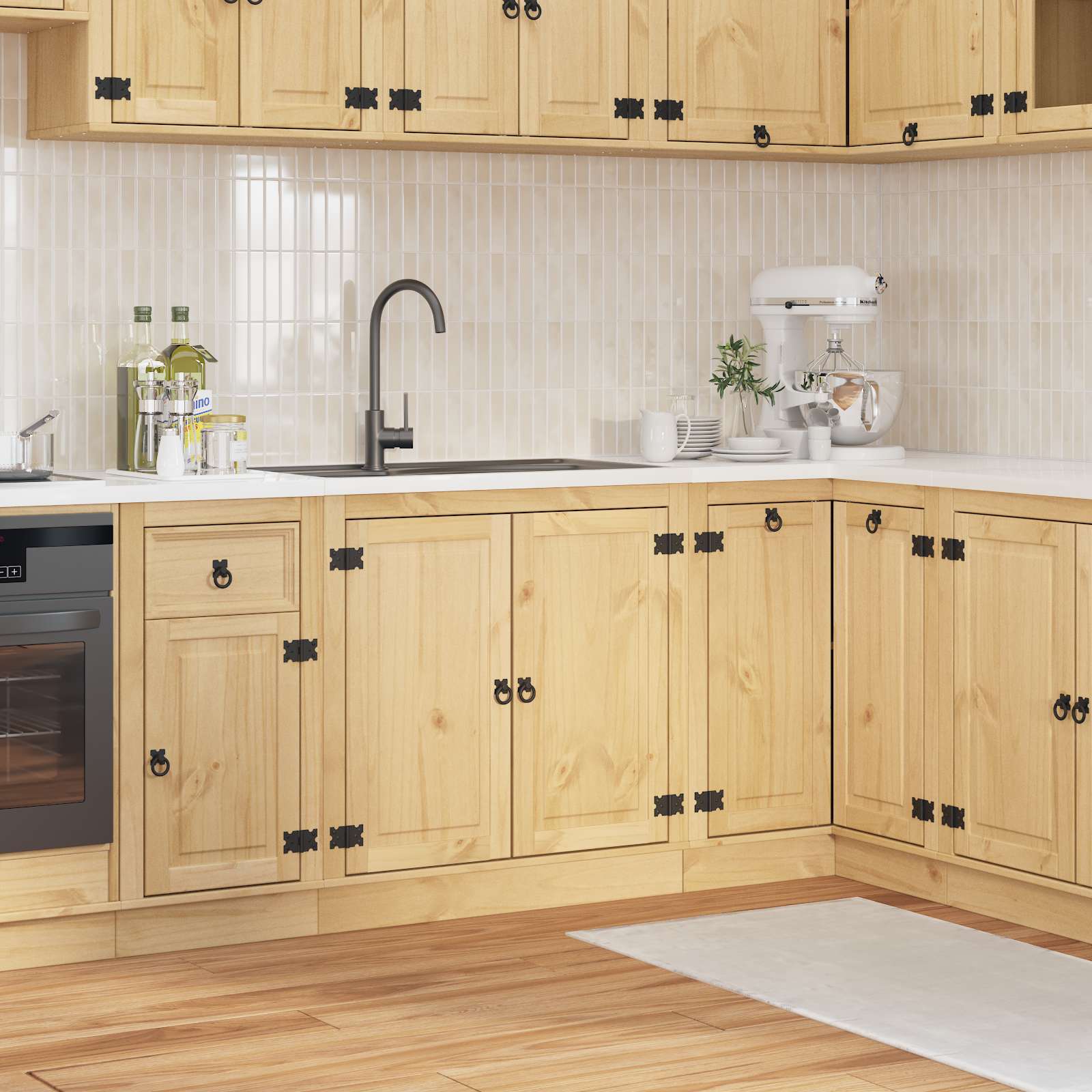Schrank SKI Honigbraun 60 x 46 x 81,5 cm Massives Kiefernholz