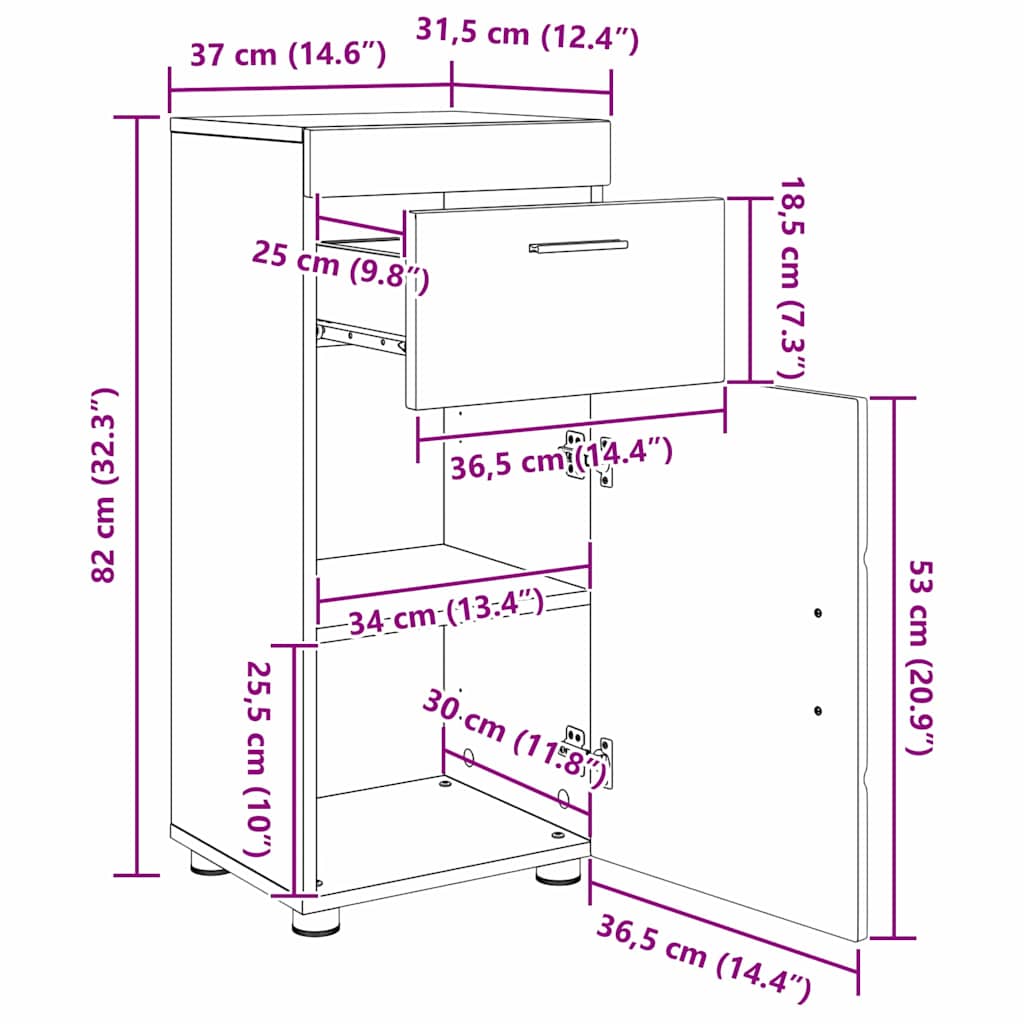 Badezimmermöbel-Set TULUM 2 pcs Weiß 60 x 34 x 63 cm