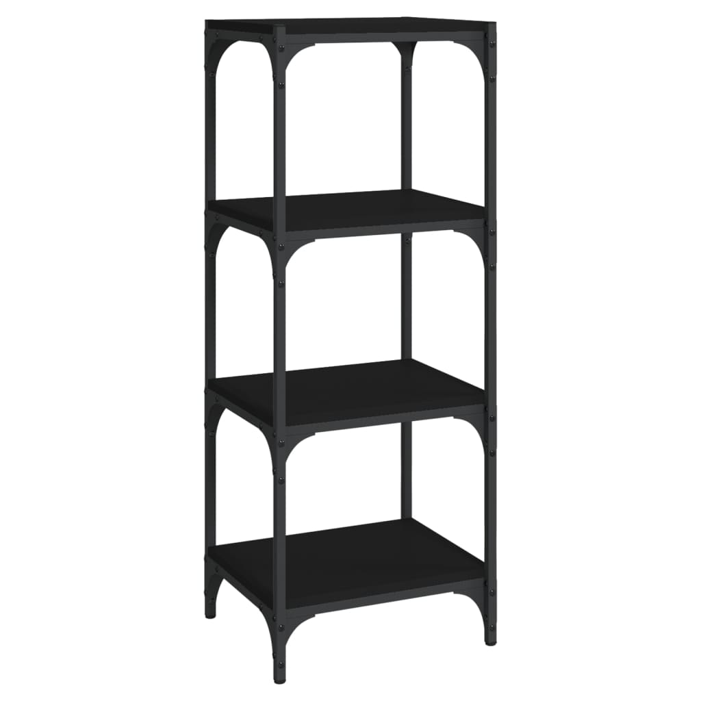 Bücherregal Schwarz 40x33x70,5 cm Holzwerkstoff und Stahl