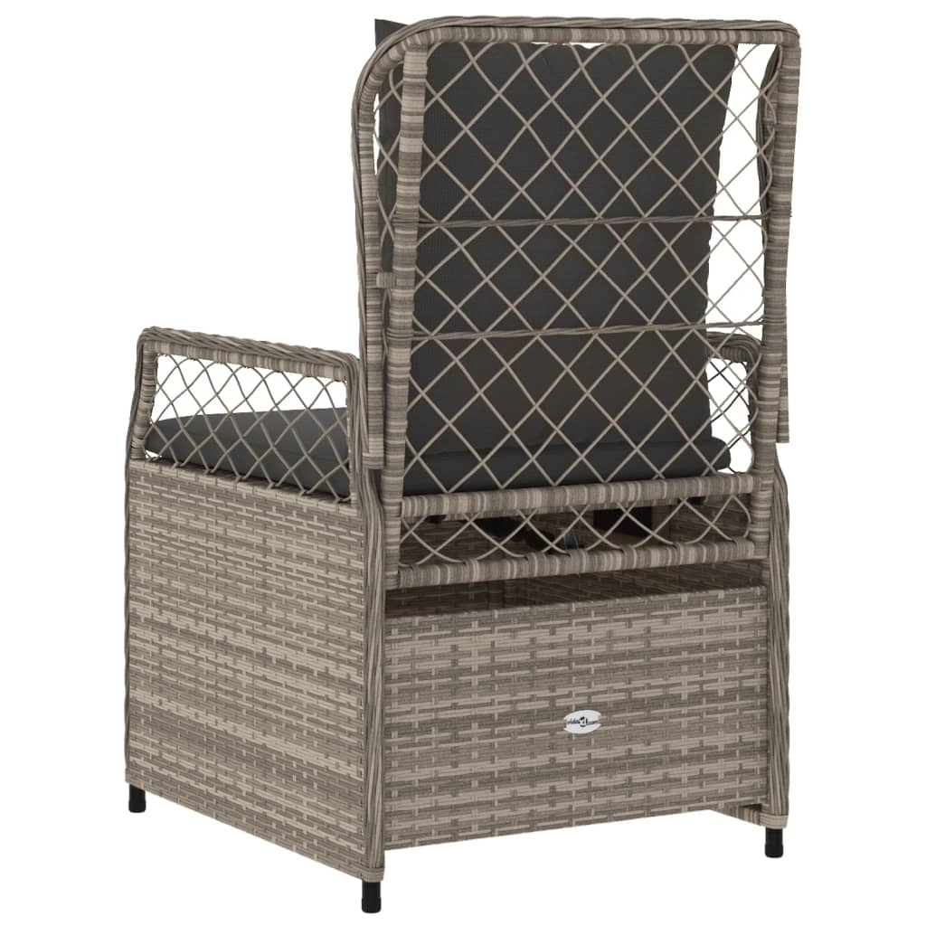 Gartensessel 2 Stk. Verstellbar Schwarz Poly Rattan