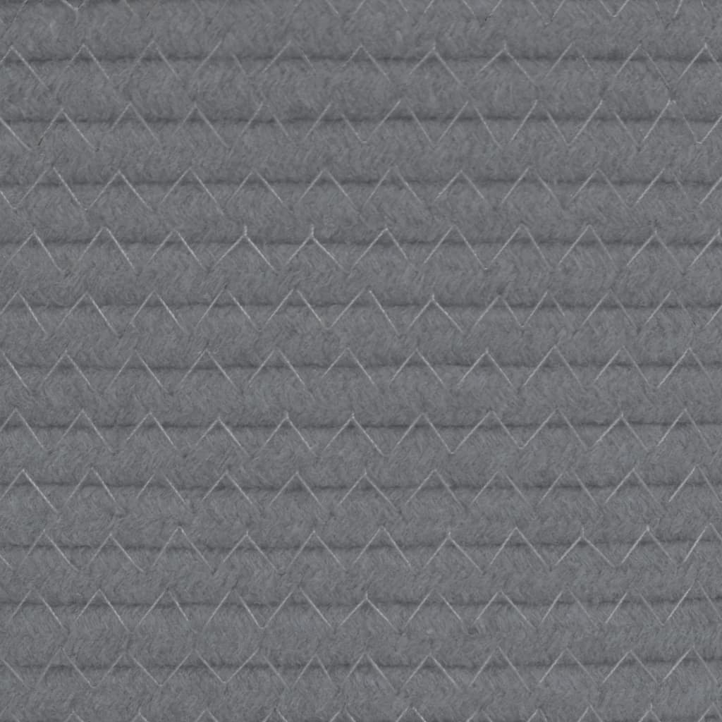 Wäschekorb Grau und Weiß Ø55x36 cm Baumwolle