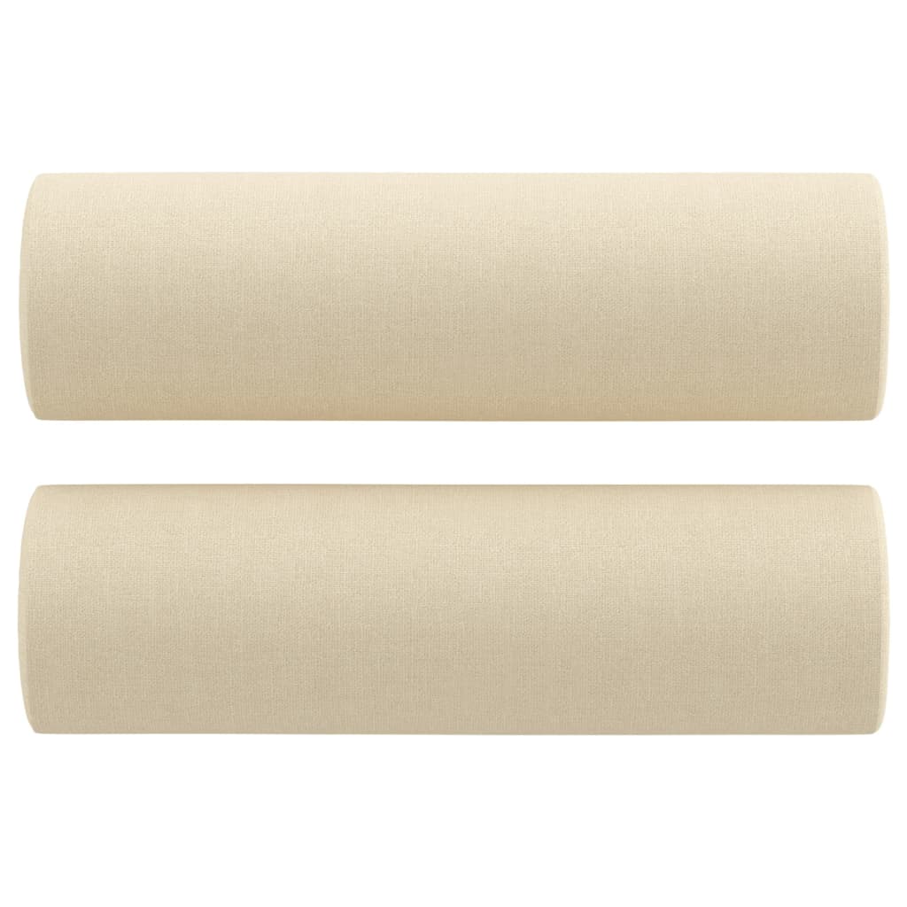 3-tlg. Sofagarnitur mit Kissen Taupe Stoff