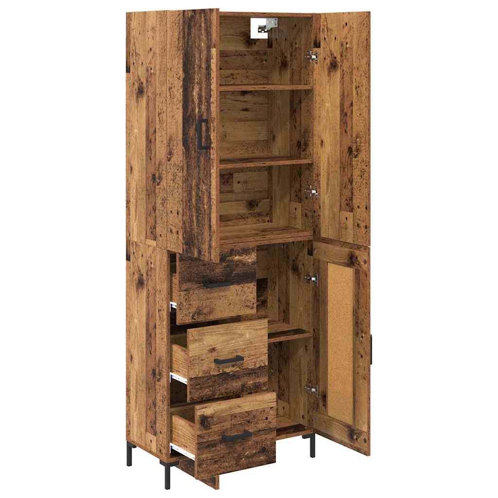 Highboard Betongrau 69,5x34x180 cm Holzwerkstoff