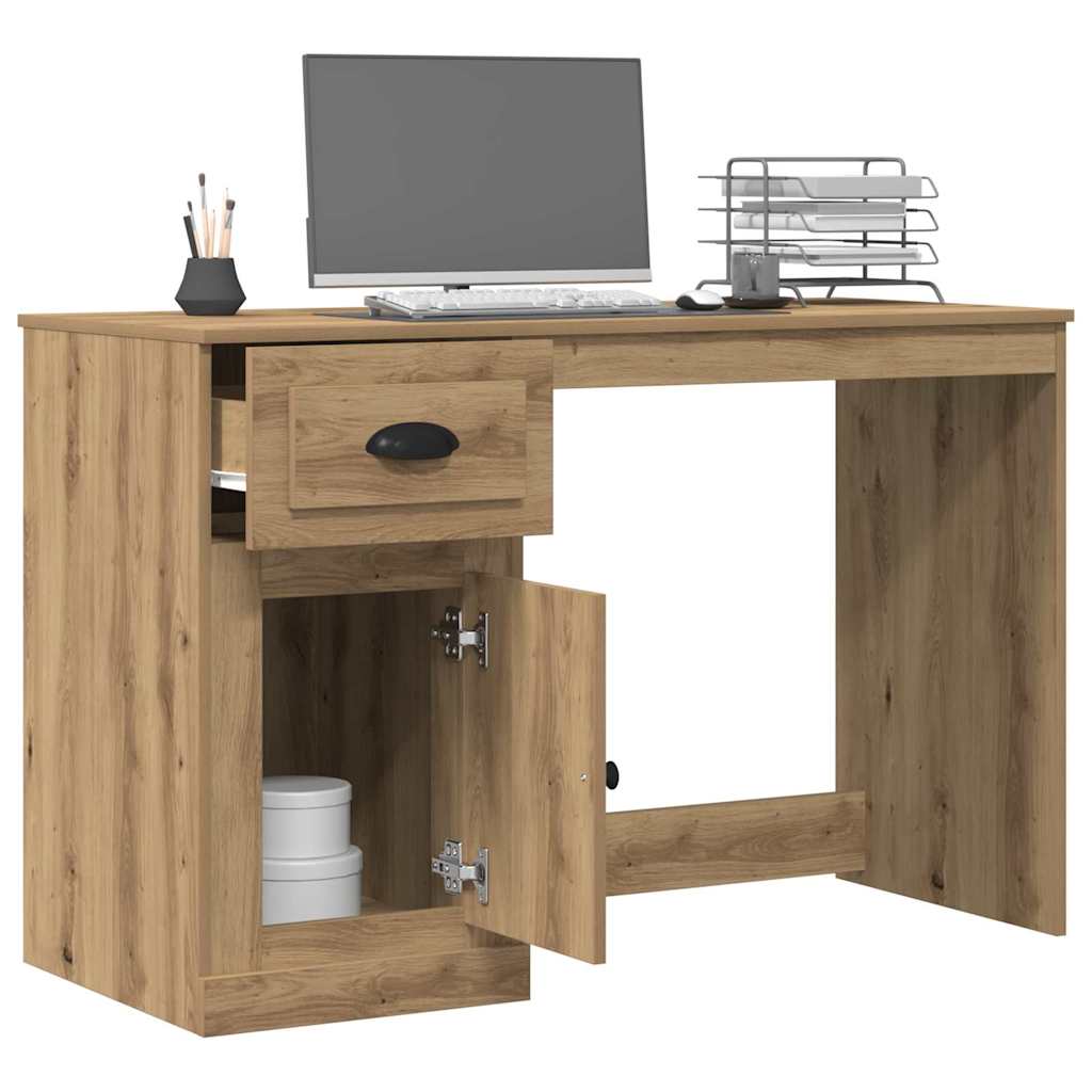 Schreibtisch mit Schublade Weiß 115x50x75 cm Holzwerkstoff