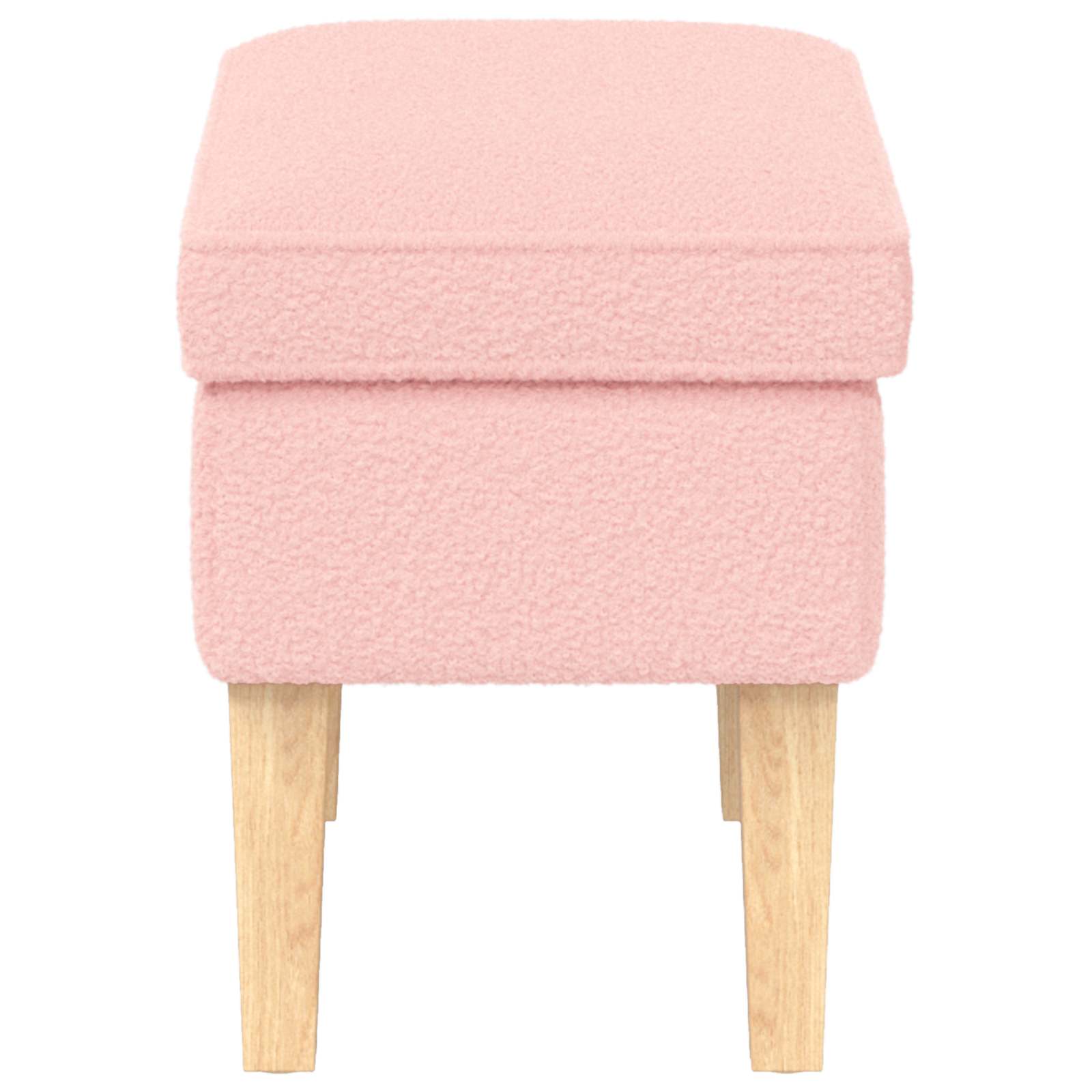 Hocker Creme 55 x 35 x 41 cm Bouclé