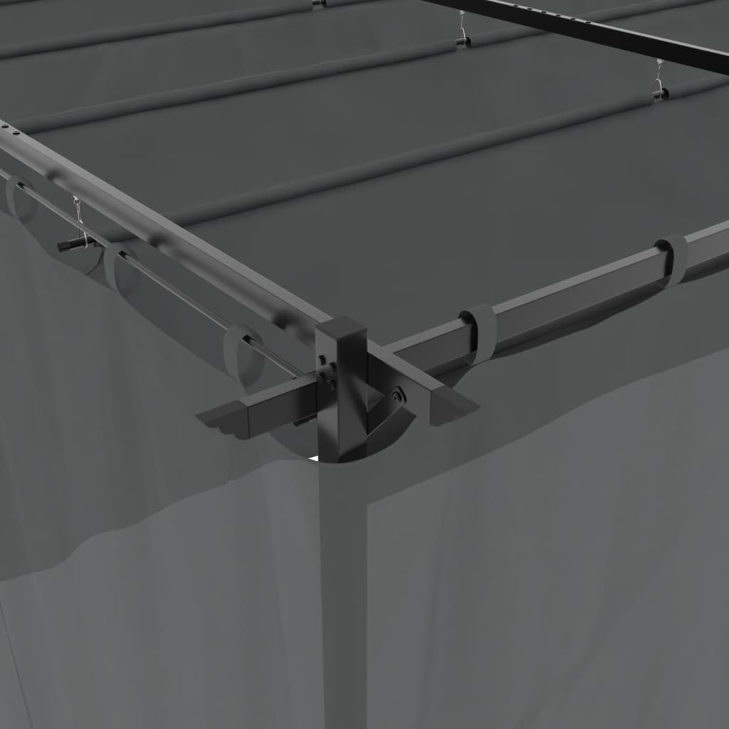 Pavillon mit Vorhängen Creme 3x3 m Stahl