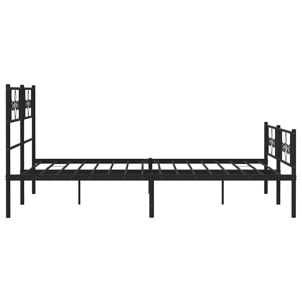 Bettgestell mit Kopfteil Metall Schwarz 100x190 cm