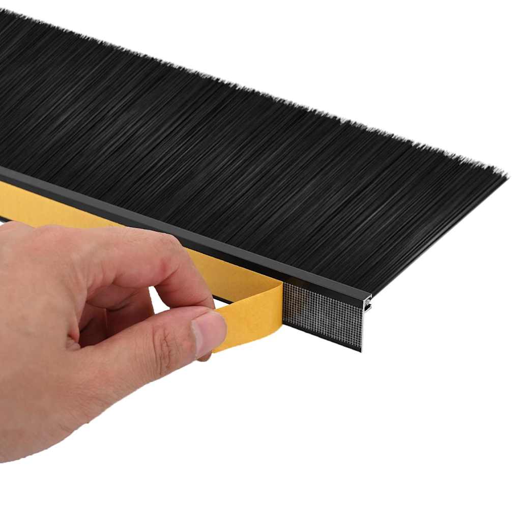 Selbstklebende Türbürstendichtungen 2 pcs Braun 100 cm