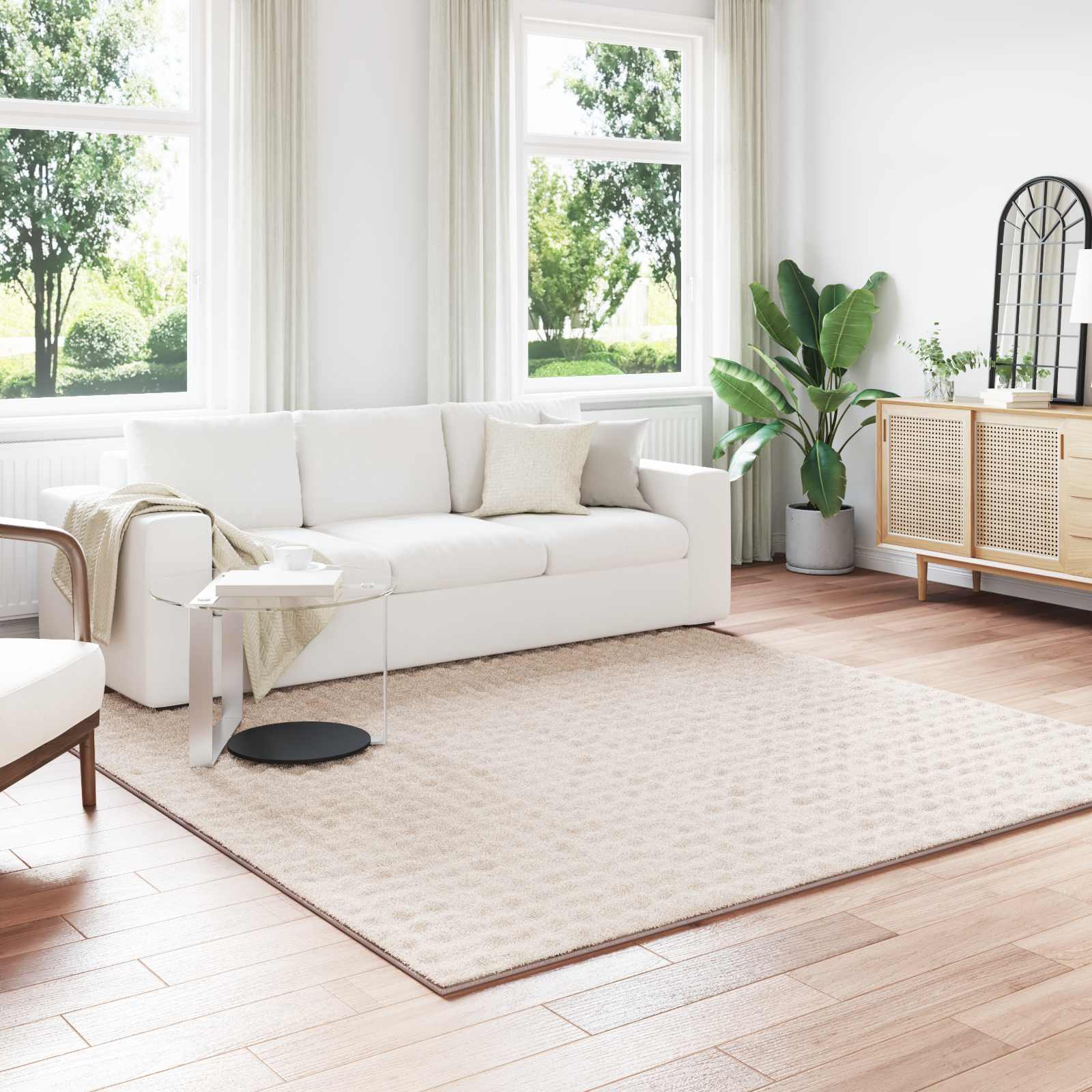 Bereichsteppiche Rechtwinklig SIROLO Creme 150 x 80 cm