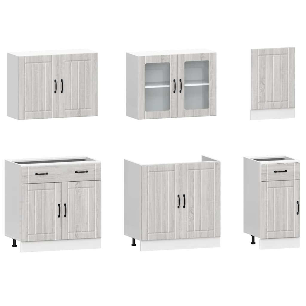 7-tlg. Küchenschrank-Set Kalmar Weiß Holzwerkstoff