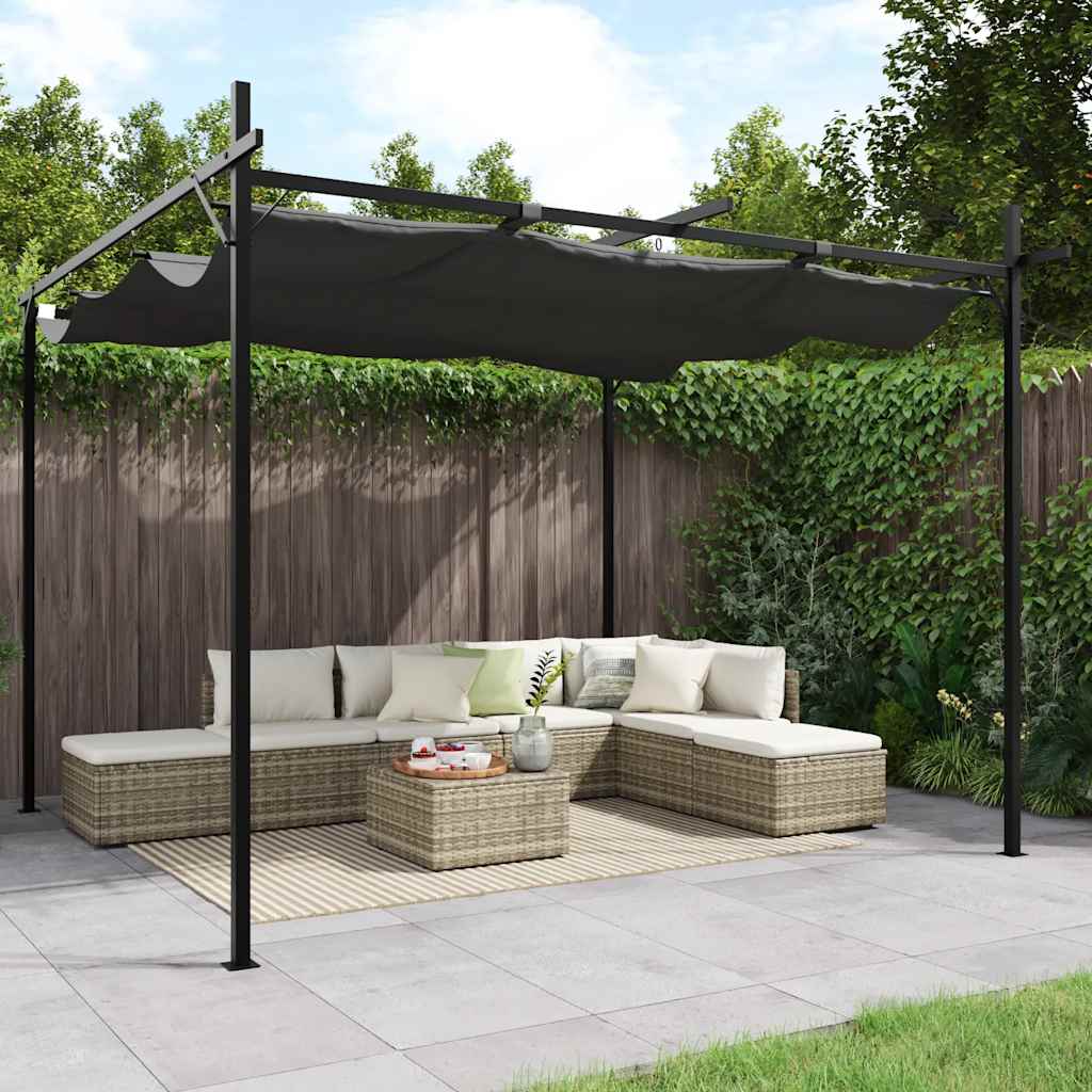 Pergola mit Schiebedach Creme 295x292x230 cm