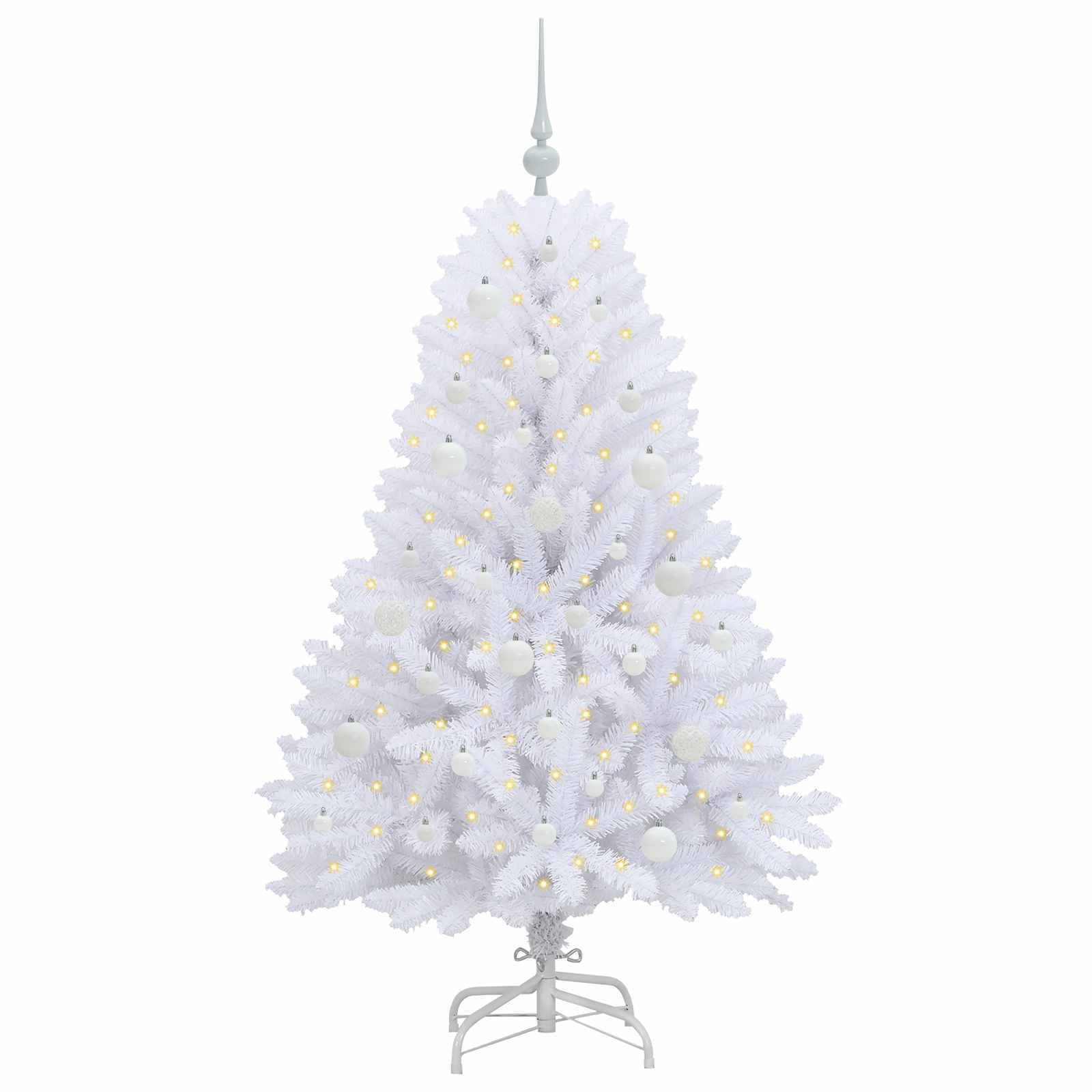 Künstlicher klappbarer Weihnachtsbaum Weiß 120 cm PVC und Stahl
