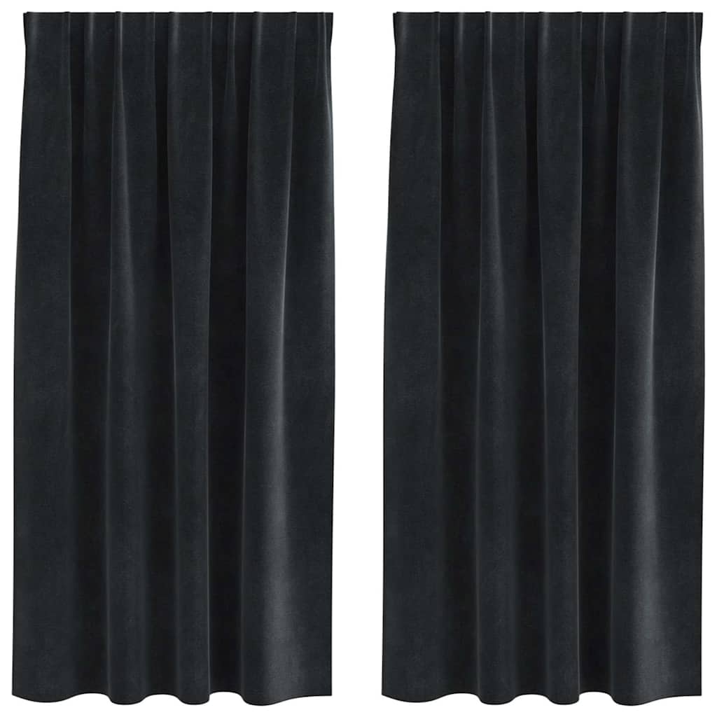 Verdunkelungsvorhänge 2 pcs Schwarz 140 x 140 cm Samt