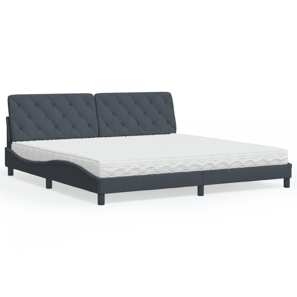 Bett mit Matratze Hellgrau 80x200 cm Samt