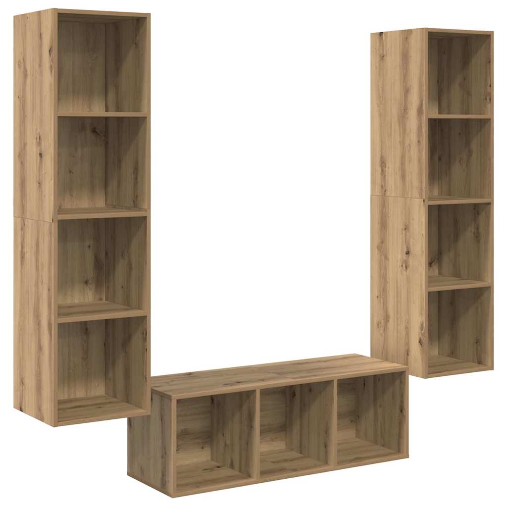 3-tlg. TV-Schrank-Set Weiß Holzwerkstoff