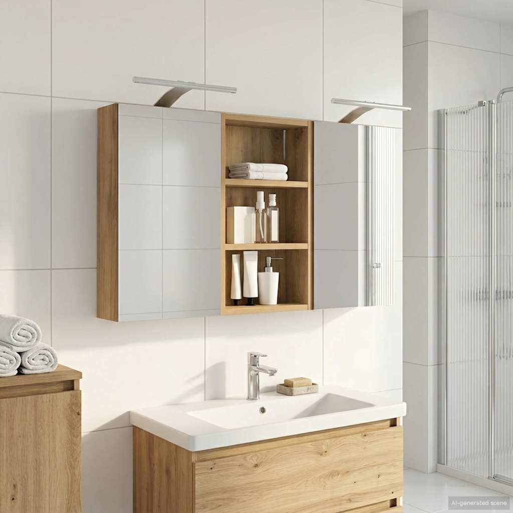 Badezimmerschrank-Set 3 pcs 80 x 10,5 x 50 cm Holzwerkstoff