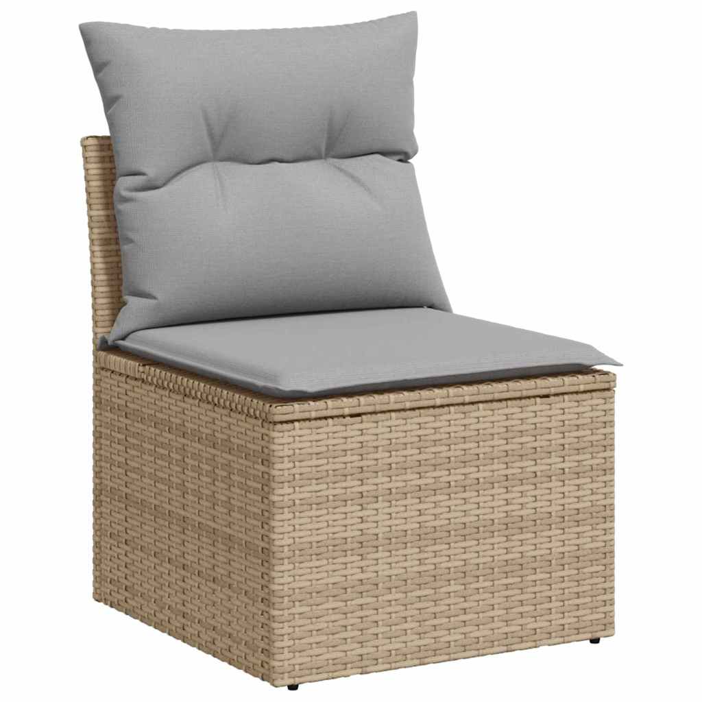 Garten Essgruppe mit Kissen 6 pcs Schwarz und Creme