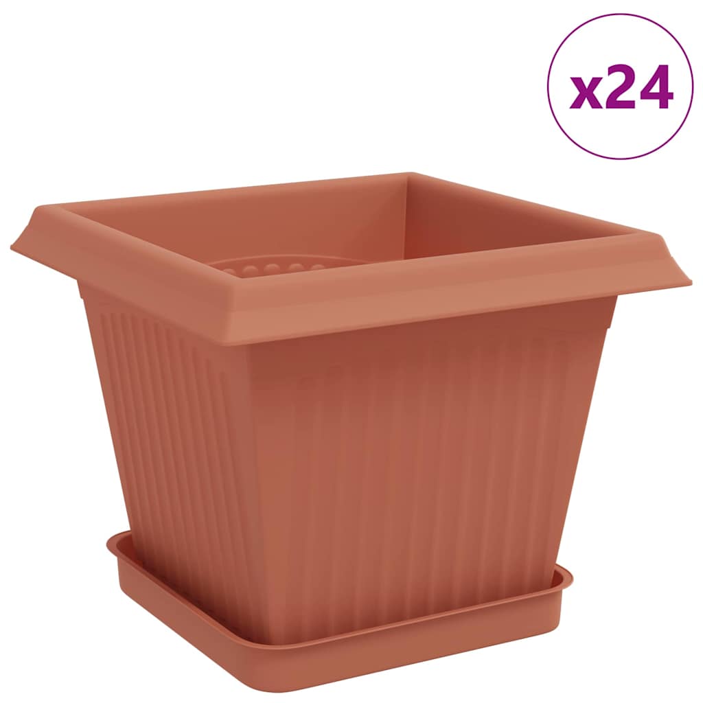 Blumentöpfe 6 pcs Ziegelrot 20 x 20 x 16 cm Kunststoff