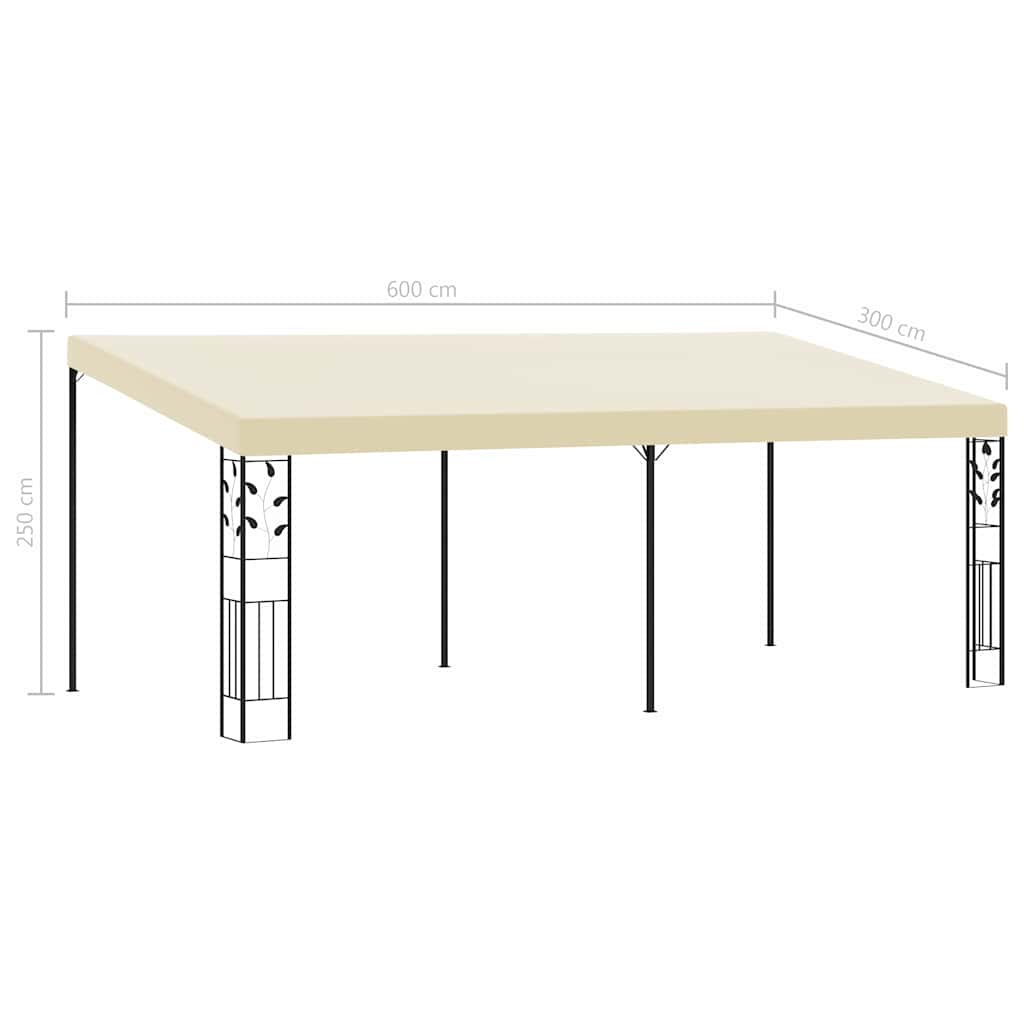 Wand-Pavillon 3x3x2,5 m Cremeweiß
