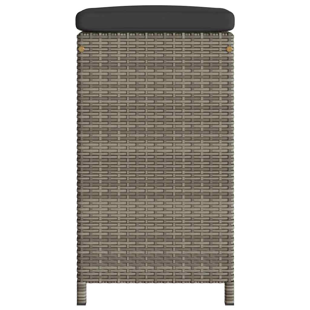 Garten-Barhocker mit Kissen 2 Stk. Braun Poly Rattan