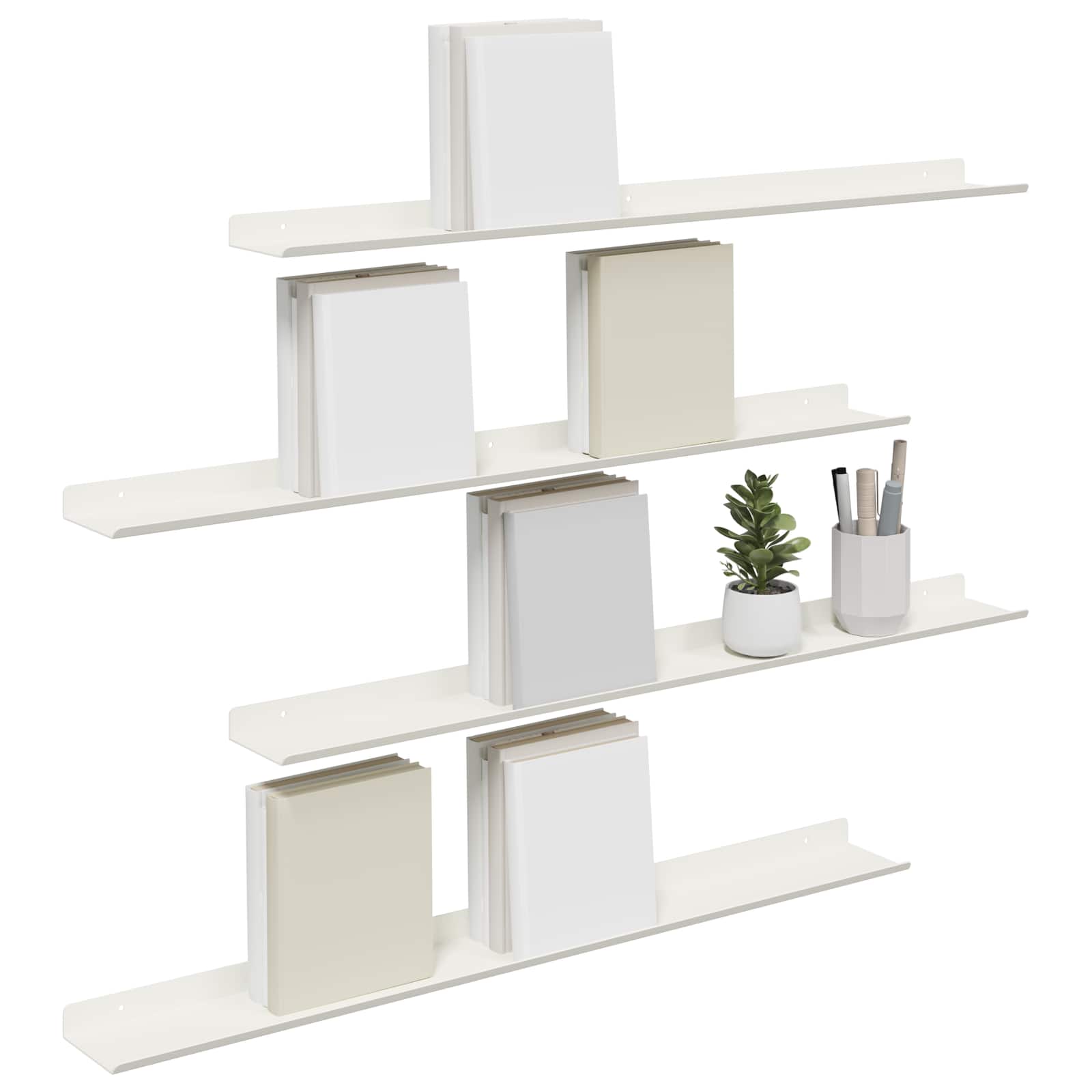 Schwebendes Regal 3 pcs Schwarz 40 x 9 x 2,5 cm Stahl