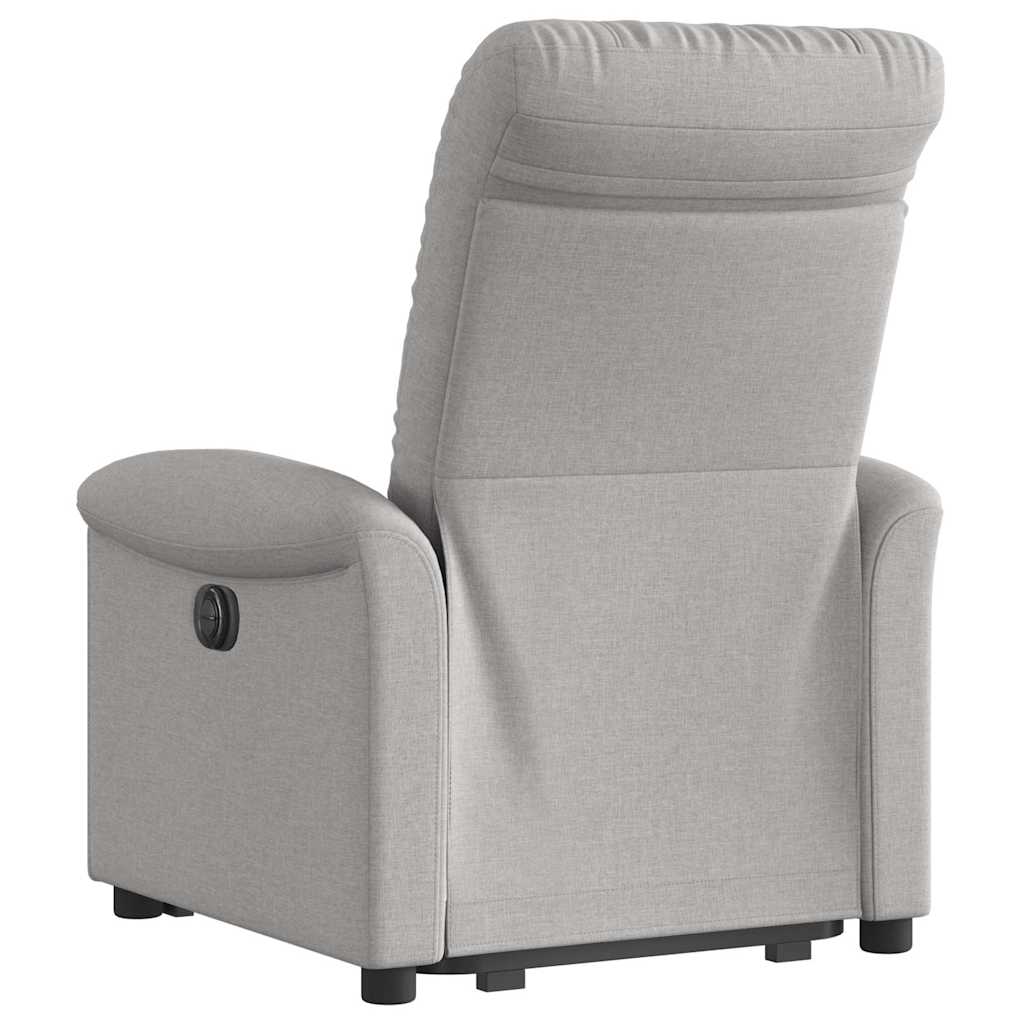 Massagesessel mit Aufstehhilfe Hellgrau Stoff