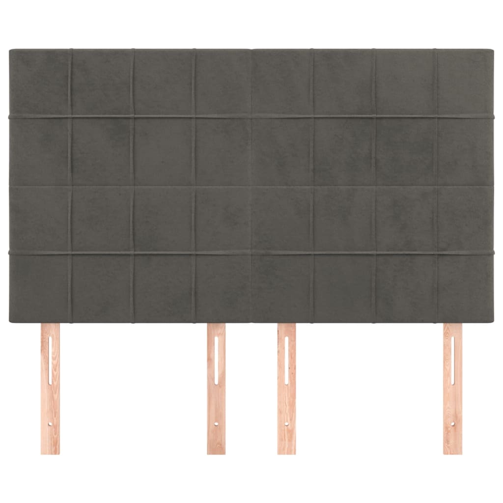 Kopfteil Hellgrau 80x5x118/128 cm Samt