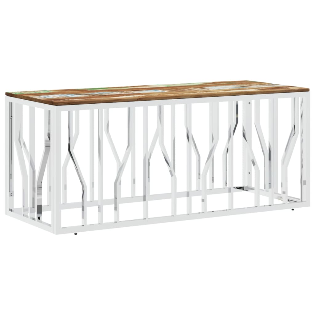 Couchtisch 110x45x45 cm Edelstahl und Glas