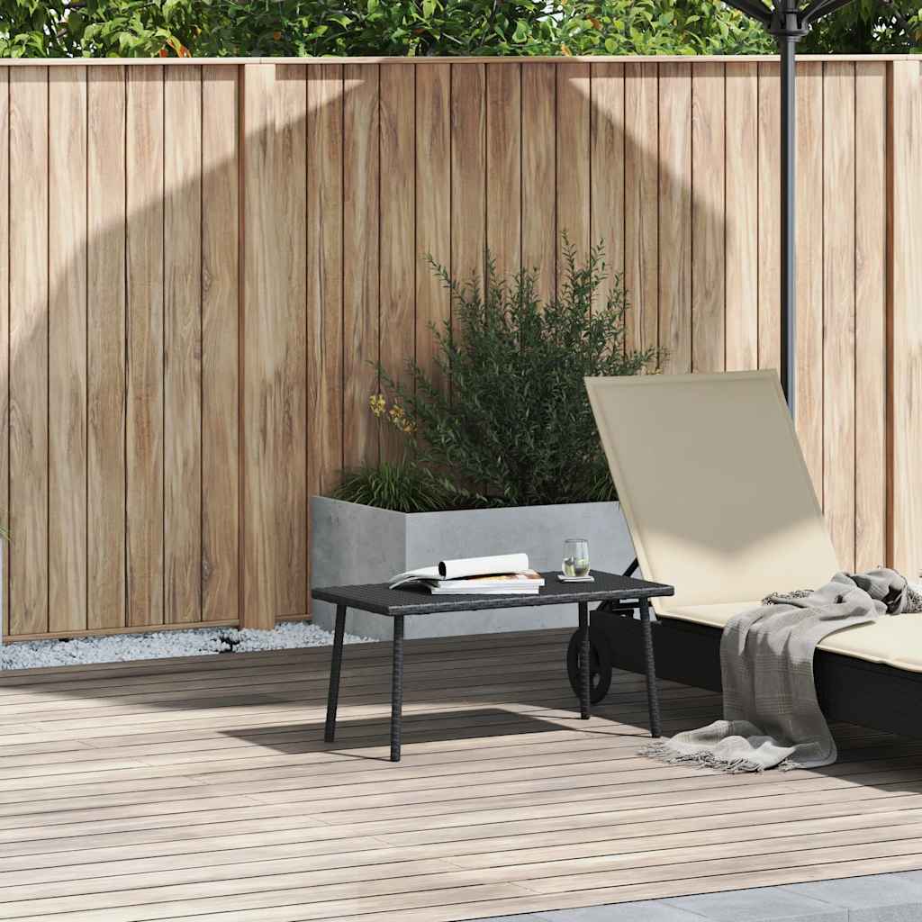 Garten-Couchtisch Rechteckig Schwarz 40x40x37 cm Poly Rattan