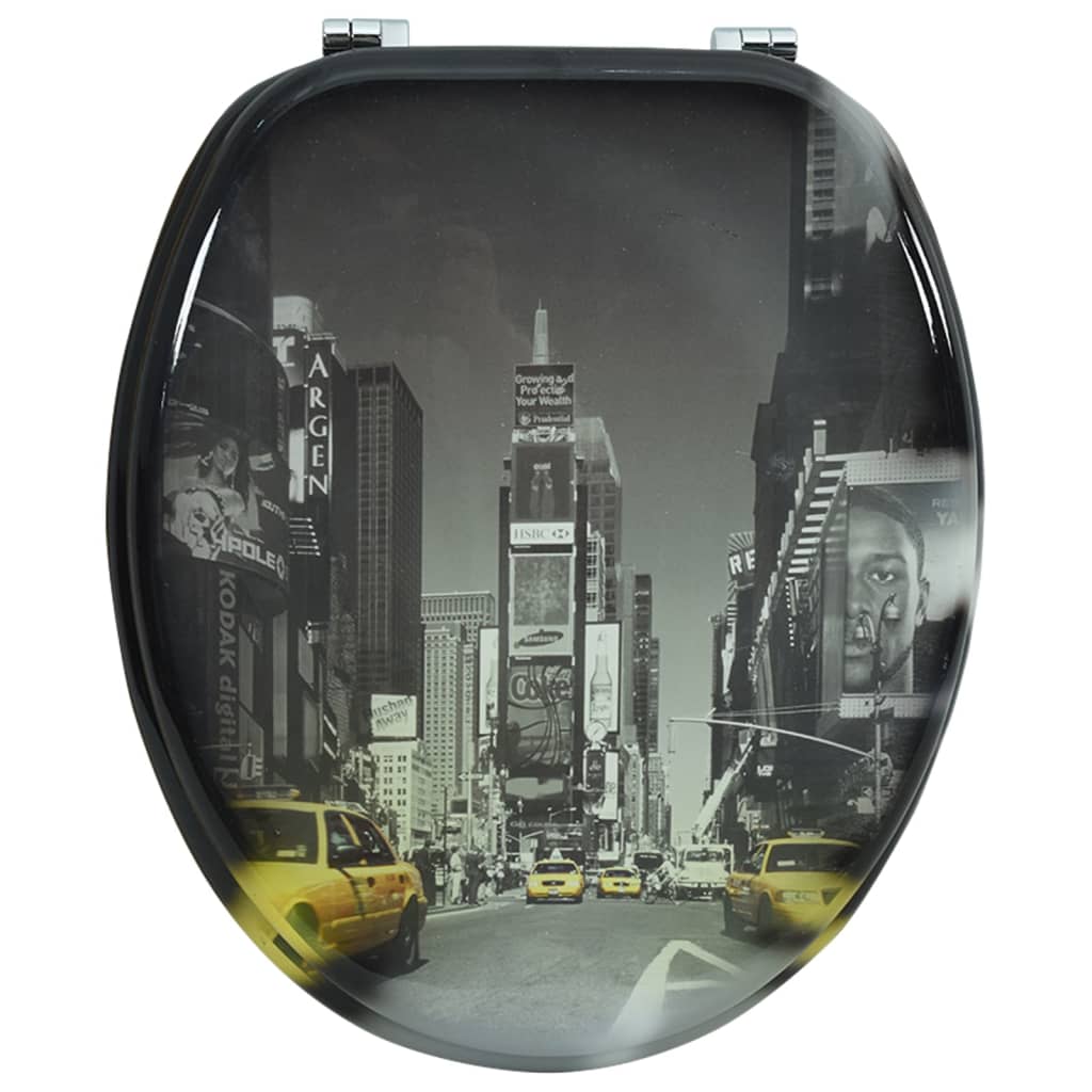 Toilettensitz MDF Deckel mit Absenkautomatik Design Weiß