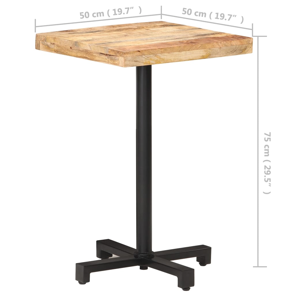 Bistrotisch Rund Ø60x75 cm Raues Mangoholz