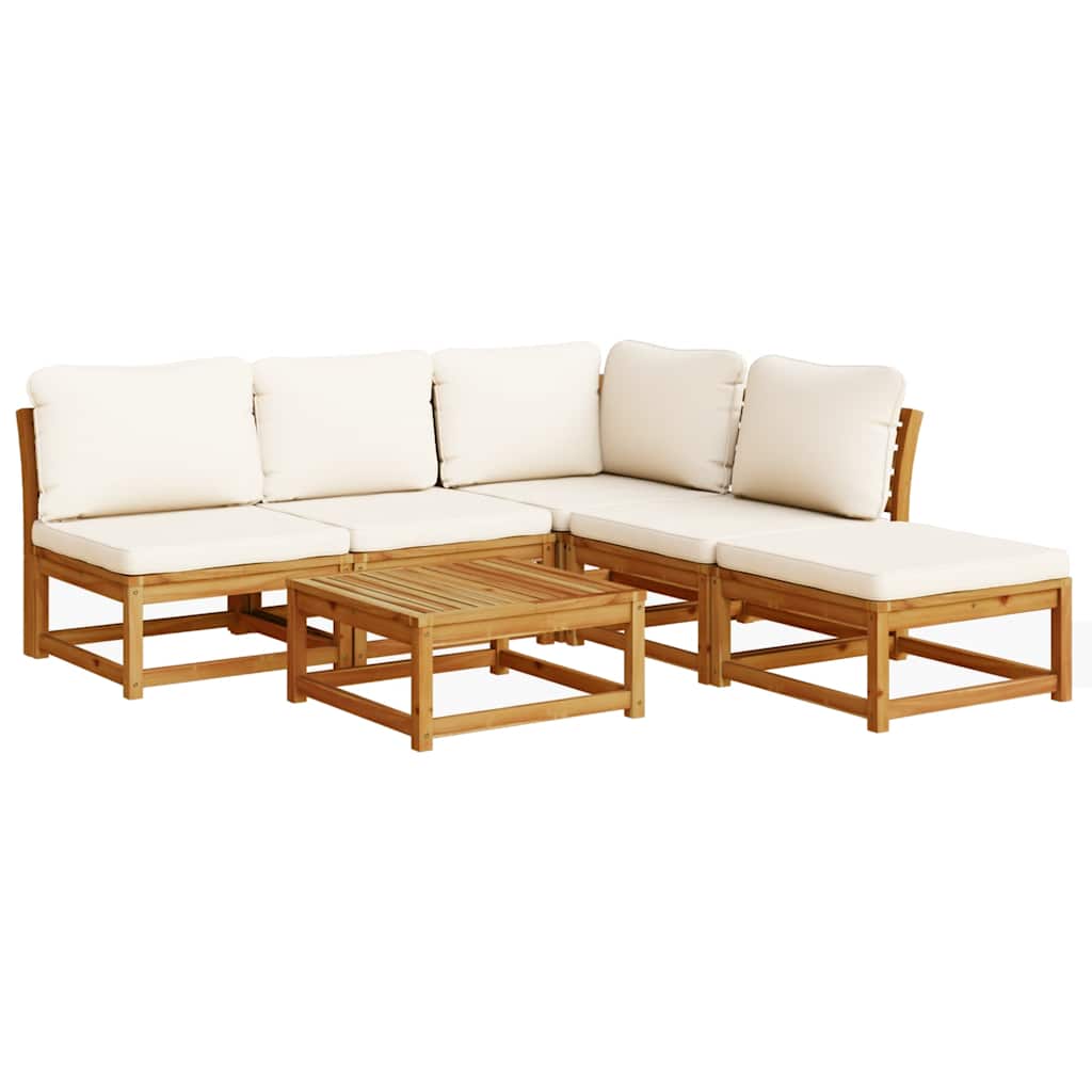 4-tlg. Garten-Lounge-Set mit Kissen Massivholz Akazie