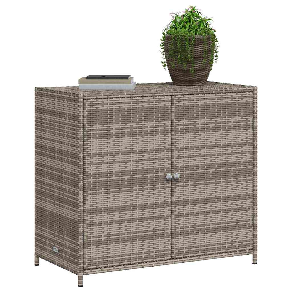 Gartenschrank Schwarz 83x45x76 cm Poly Rattan