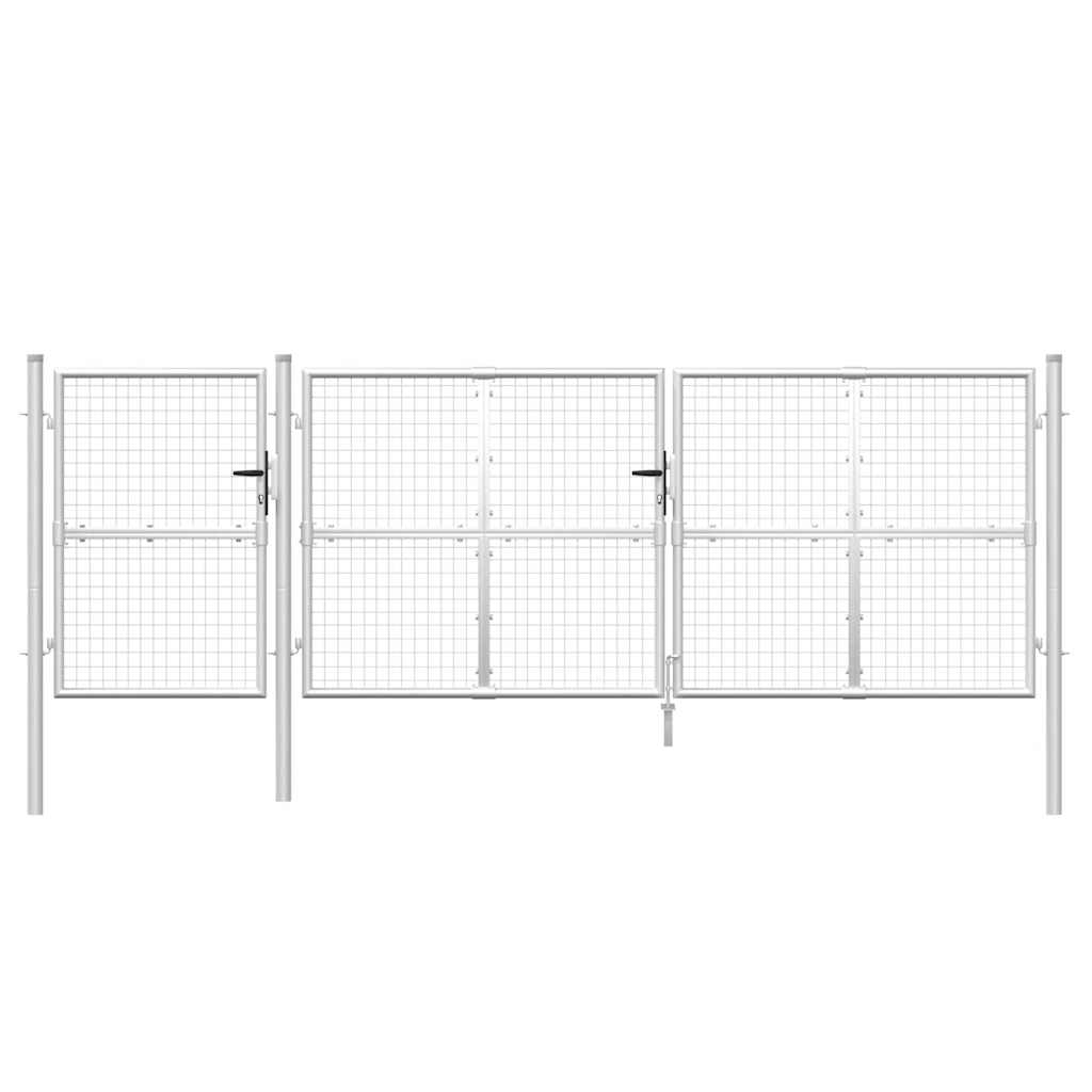 Gartentor aus Stahl 350 x 75 cm Grün