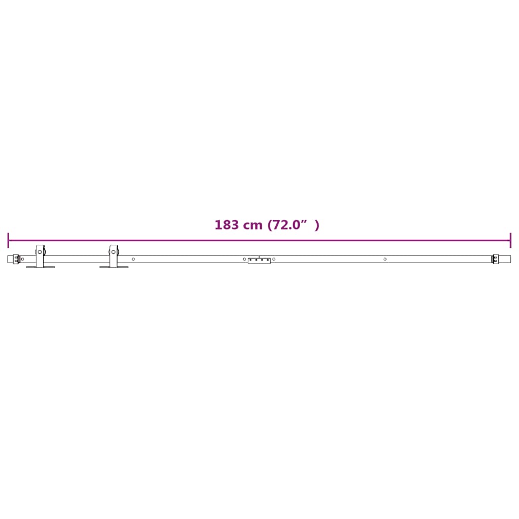 Mini Schiebetürbeschlag Set für Schranktüren Carbonstahl 152 cm