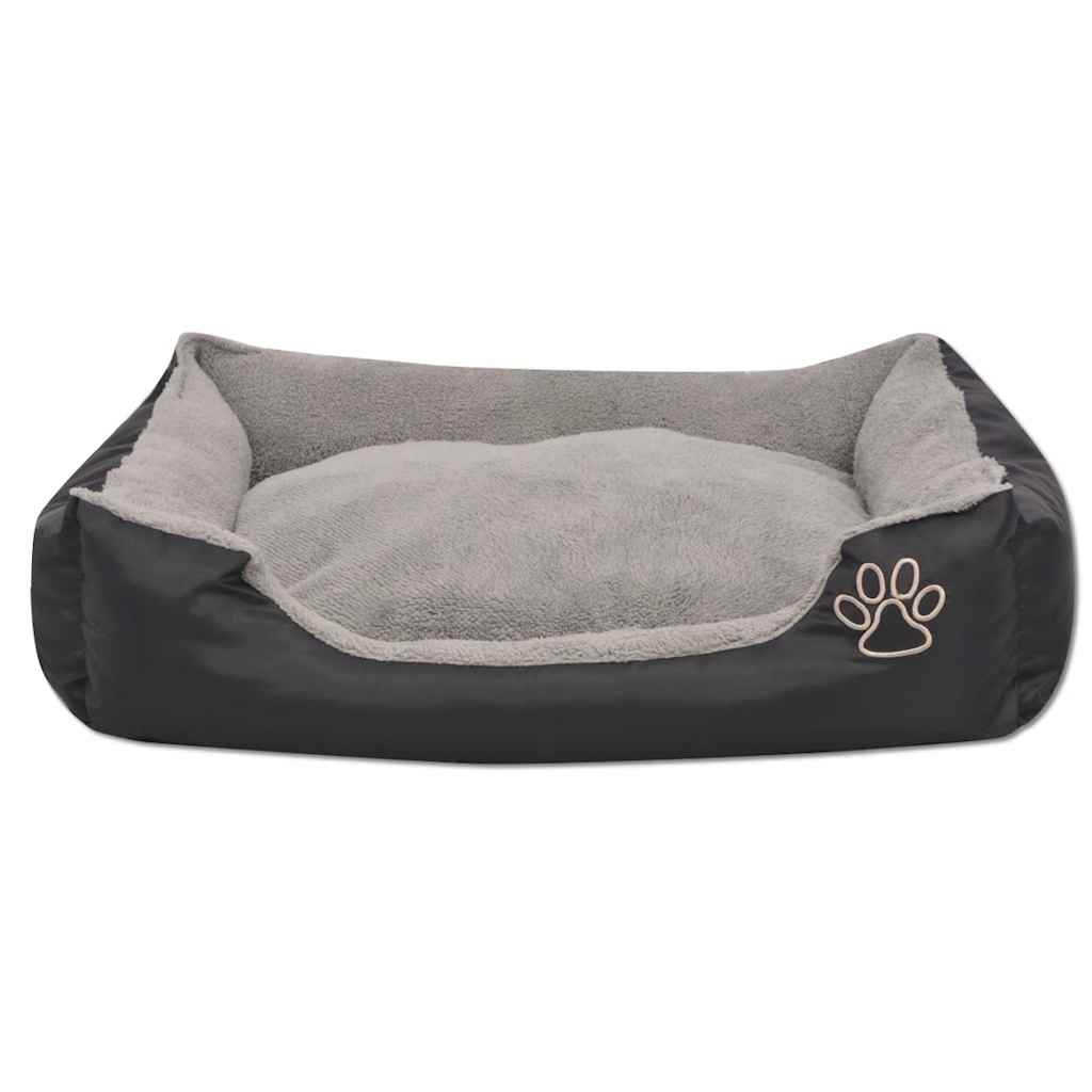 Hundebett mit gepolstertem Kissen Größe M Grau