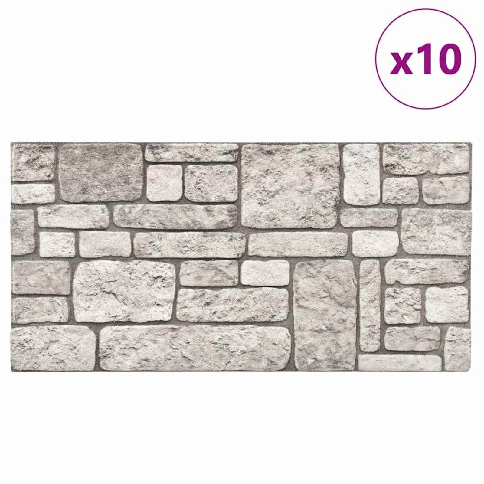 Wandpaneele 10 pcs Ziegel 100 x 50 cm EPS-Schaum