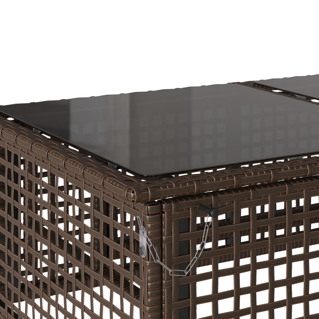 4-tlg. Garten-Sofagarnitur mit Kissen Schwarz Poly Rattan Glas