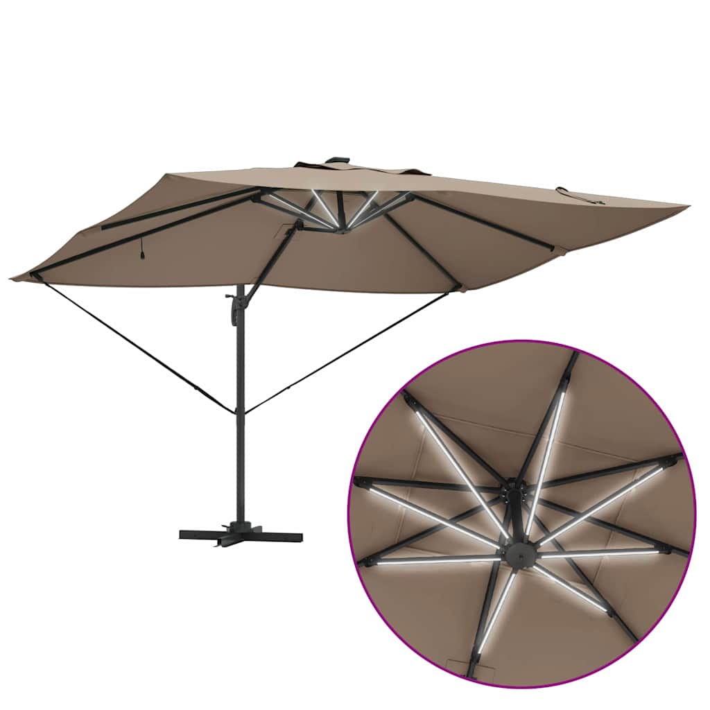 Sonnenschirm Sand 352 x 251 x 265 cm Polyester und Aluminium