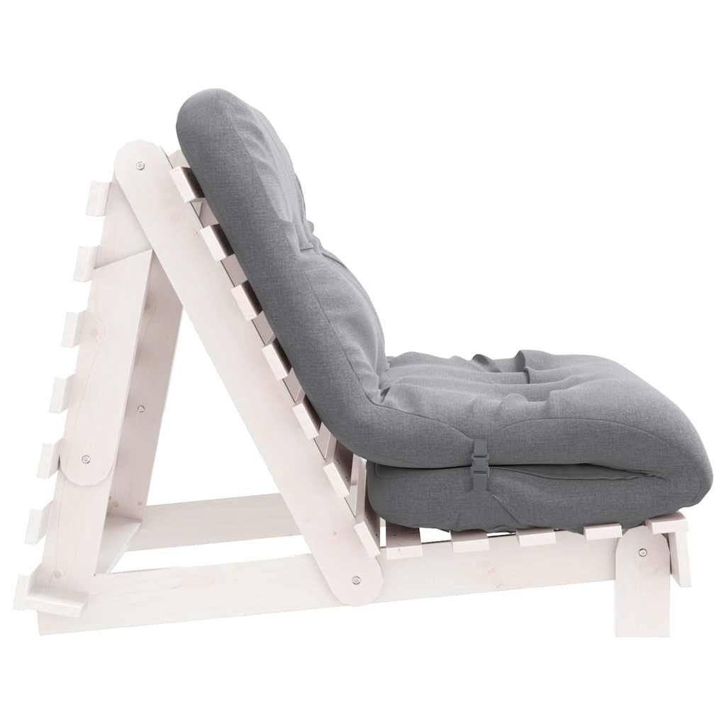 Futon Schlafsofa mit Matratze Braun 70x206x11 Massivholz Kiefer