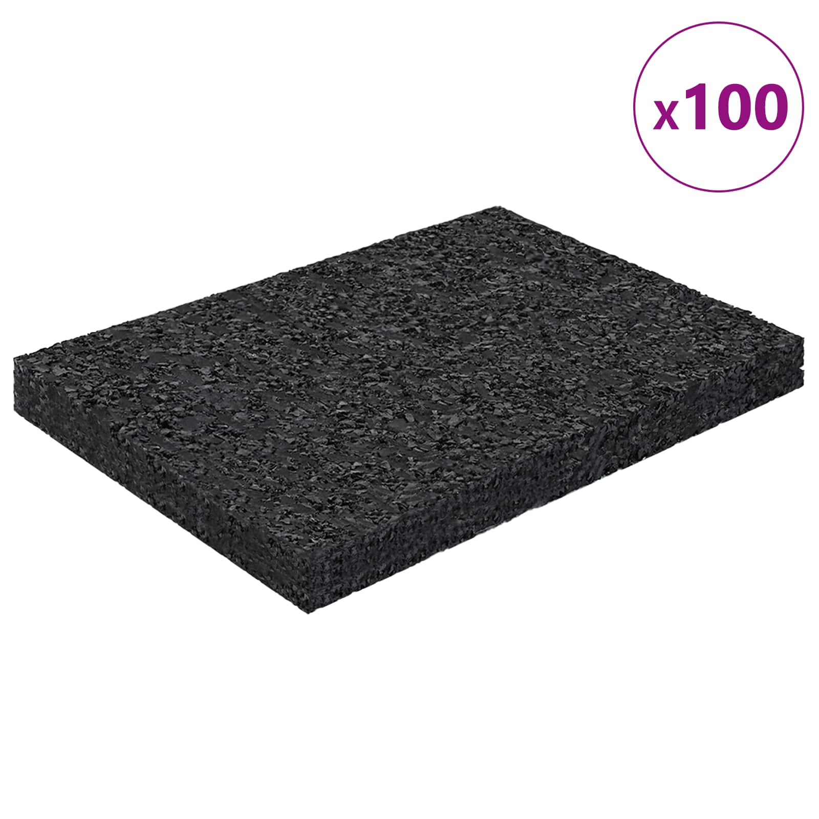 Gummigranulat-Patiopad Schwarz 6 x 9 x 0,3 cm Gummi