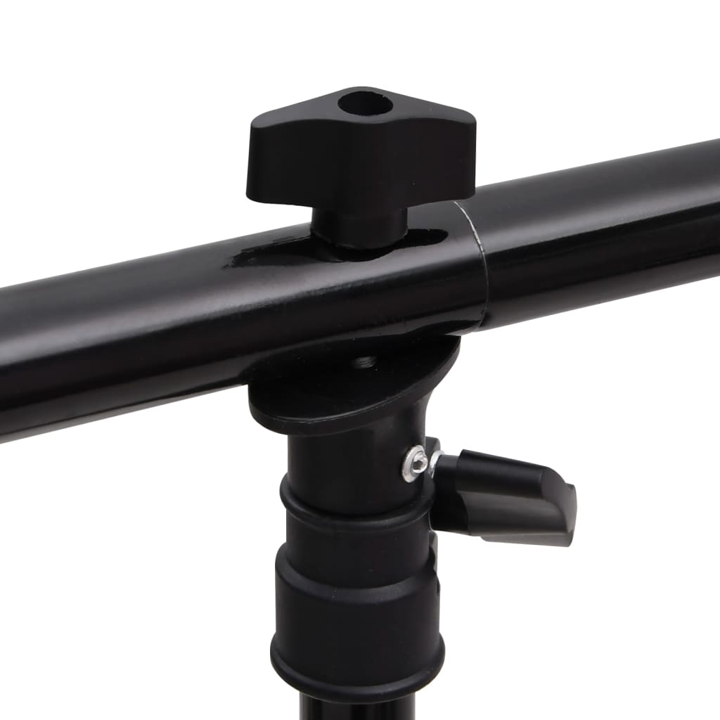 Hintergrundständer T-Form Schwarz 151x60x(70-200) cm